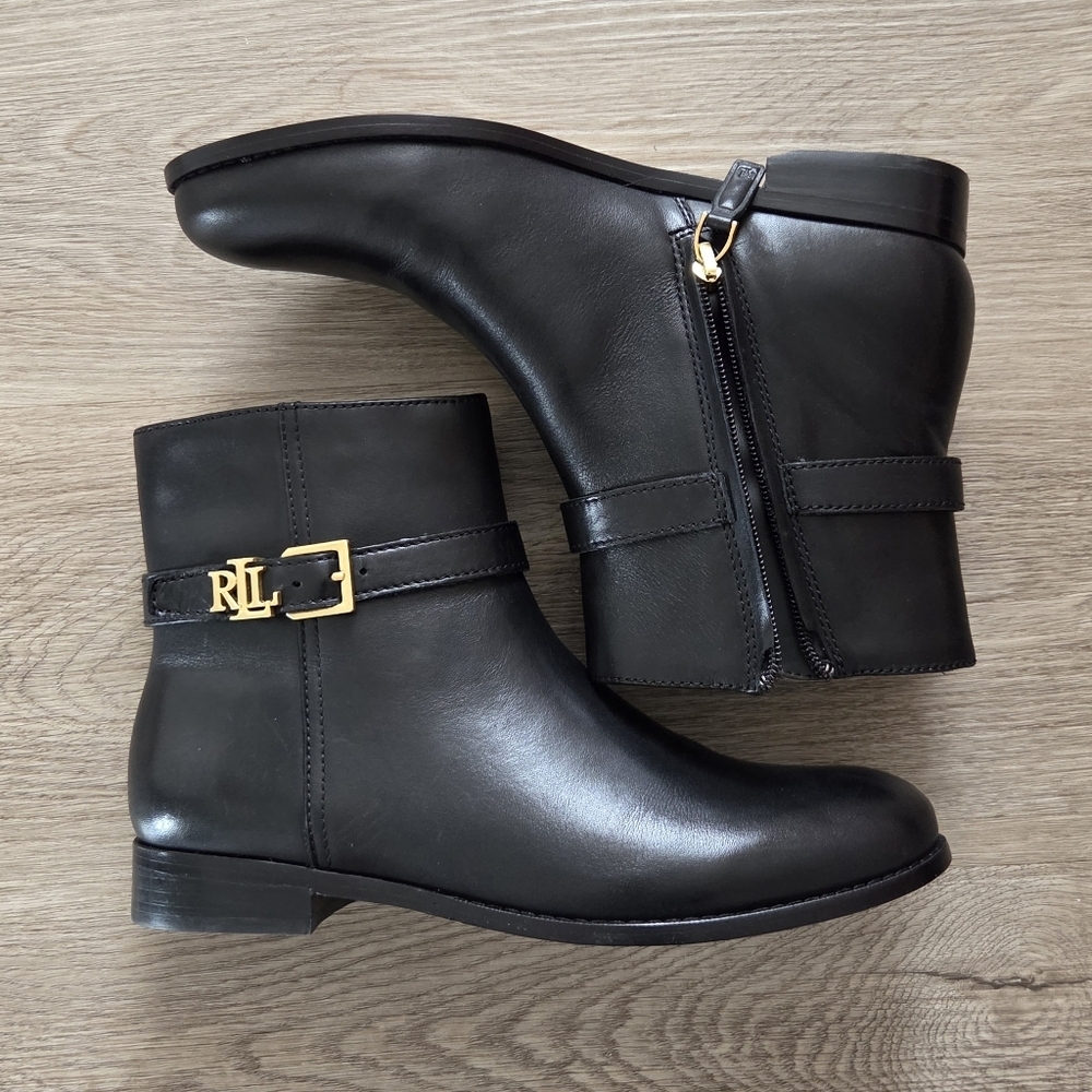 Lauren Ralph Lauren Brooke II burnished leather bootie - Picture 6 of 8